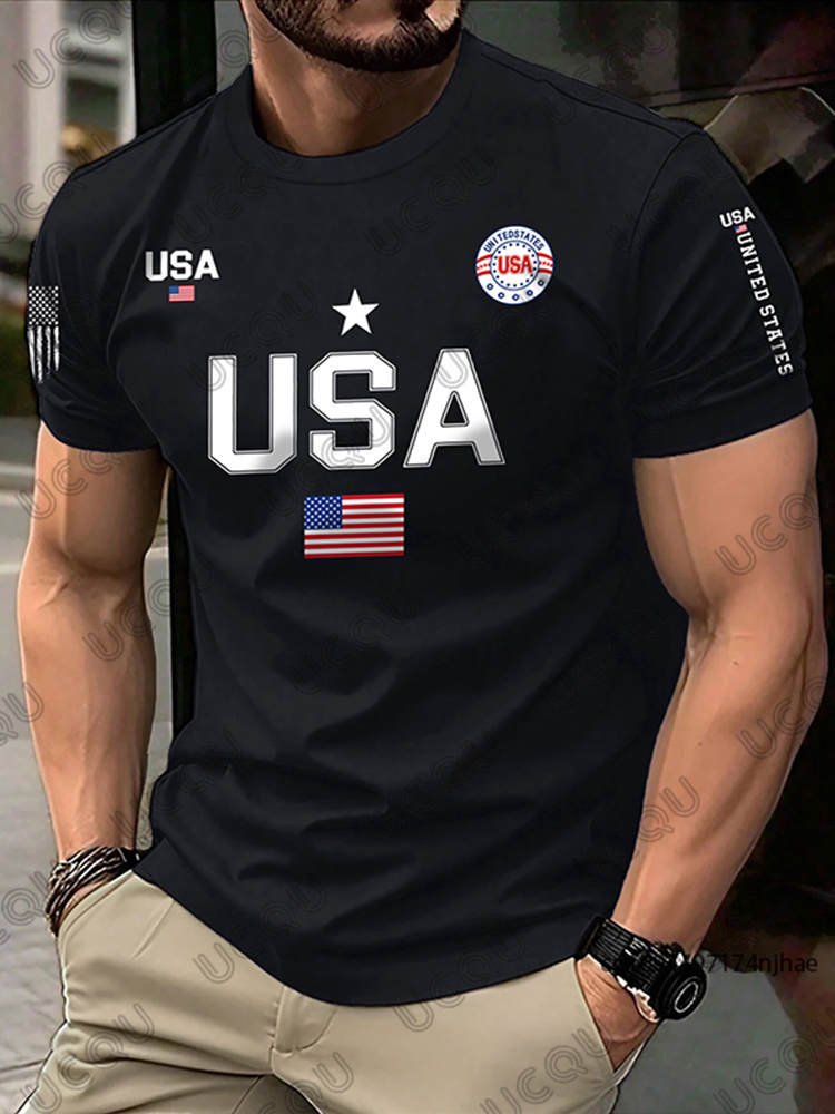 Street Fashion Usa - 2026 yeni abd bayrağı grafik erkekler