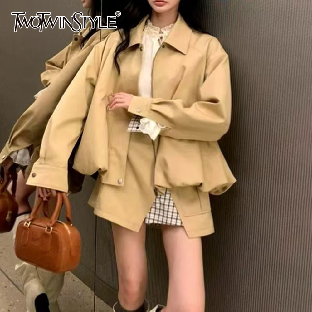 Street Fashion News - TWOTWINSTYLE Haki Eklemeli Cepli İki Parçalı