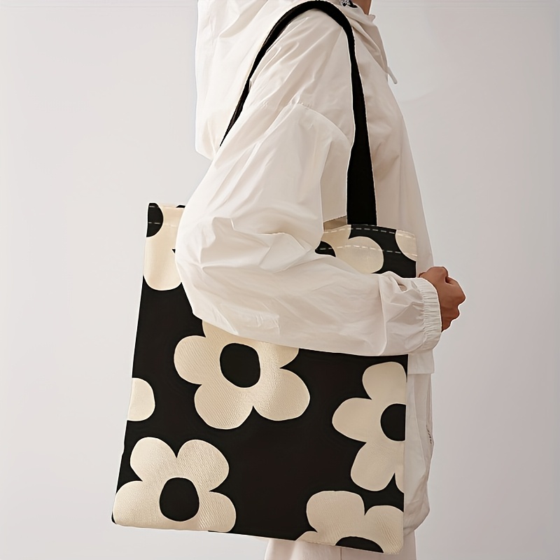 Tote Bag Canvas Print - Sarı çiçek desenli bez çanta, yeniden