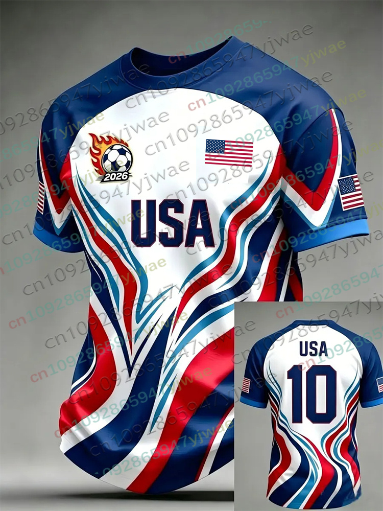 Street Fashion Usa - 2026 ABD Bayraklı Futbol Forması Erkek