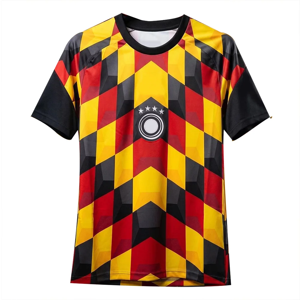 Street Fashion Germany - Unisex Almanya Siyah Ekose Futbol Forması