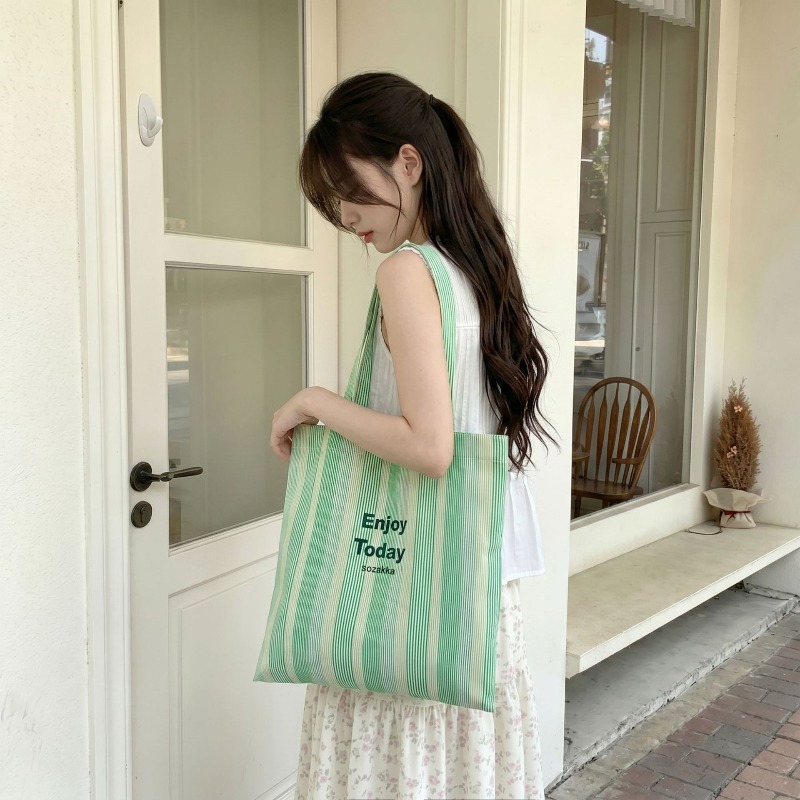 1pcs6552 limon sarısı çizgili  - Tote Bag Canvas Print incelemesi ve fiyatı