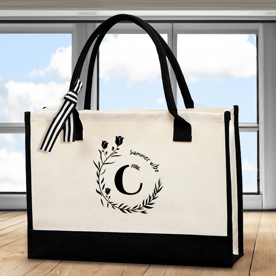 Deri harf baskılı tote çanta,  - Tote Bag Canvas Print incelemesi ve fiyatı